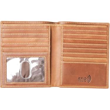 Imagem de J T C JUZAR TAPAL COLLECTION Carteiras masculinas com bloqueio de RFID carteira fina para homens, porta-cartões, bolso frontal, carteira hipster, tamanho europeu, Marrom rústico, Tamanho Euro Hipster