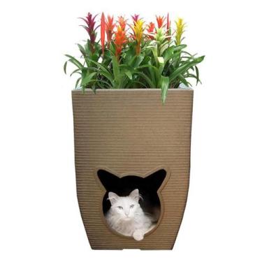 Imagem de Vaso De Planta Com Caminha De Gato Pet Cat Cave 60X40 Cm - Foster Plas