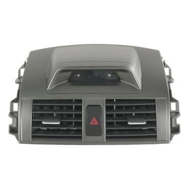 Imagem de DICMIC Painel de saída de ar do painel central A/C com botão de relógio de interruptor de emergência compatível com Toyota Corolla 2009-2013 Replace# 55670-02340