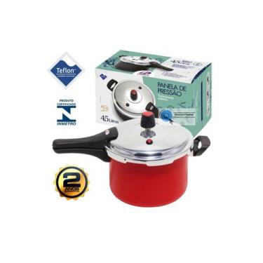 Imagem de Panela De Pressão 4,5 Litros Fechamento Externo Antiaderente Teflon Ve