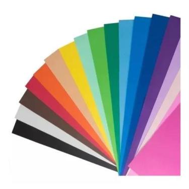 Imagem de 1 Folha Placa Eva Cartolina Lisa 40 X 60 Cm Cores Sortidas - RK