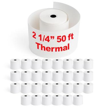 Imagem de Pokanic Rolos térmicos de papel para recibo [6,8 cm x 127 cm] x [30 rolos] Compatível com Clover Mini Mobile Square POS System Calculadoras de máquina de cartão de crédito, impressoras Star (5,7 cm x