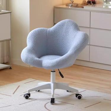 Imagem de Cadeira De Escritório Em Casa Sherpa Mid Century Giratória Com Altura Ajustável Em Bronze Com Base Metálica Para Sala De Estar, Quarto, Apartamento, Dormitório, F