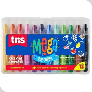 Imagem de Giz retratil mega gel color 12 cor cjto - TRIS