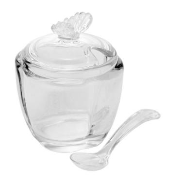 Imagem de Açucareiro De Vidro Com Colher Butterfly 130ml - Wolff - Rojemac