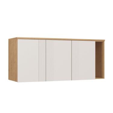 Imagem de Guarda-roupa Modulo Aéreo 3 Portas Queen Elegance Angelin/blanc Canelado