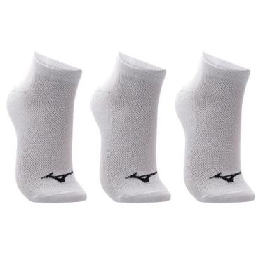 Imagem de Meia Sem Cano Mizuno Basic Tam. 33-38 Pacote Com 3 Pares, Branco, 33-3