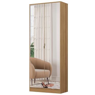 Imagem de Armário Sapateira Multiuso Demóbile Grife com 2 Portas com Espelho, 1 Gaveta e 6 Prateleiras Internas