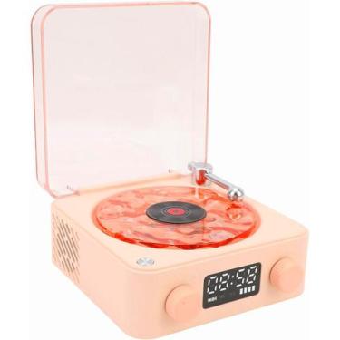 Imagem de Caixa de Som Disco Vinil Vitrola Bluetooth Cartao TF Recarregavel Port