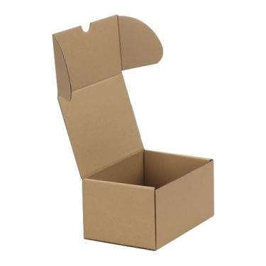 Imagem de HORLIMER 15 x 10 x 7,6 cm Conjunto de 1 caixa de papelão ondulado marrom para correspondência, embalagem, pequenas empresas
