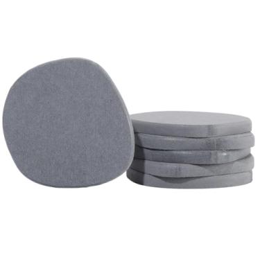 Imagem de CREATCABIN 6 peças de porta-copos redondos de terra de diatomáceas cinza porta-copos de pedra natural absorvente de diatomita água suporte de sabão de secagem rápida bandeja para cozinha acessórios de