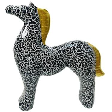 Imagem de Escultura de pônei de graffiti, ornamento artístico, estatuetas colecionáveis criativas, estátuas de resina, artesanato, berçário, mesa, escritório, loja, decoração de arte, móveis (preto branco)