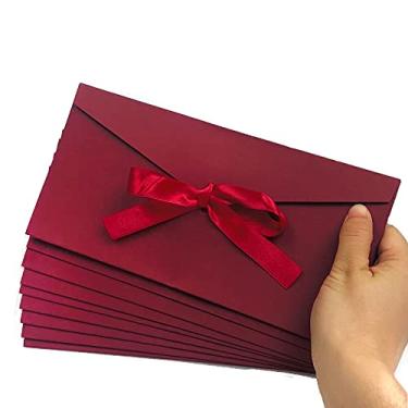 Imagem de Pacote com 10 envelopes Kraft retrô com fivela e cartão de presente de fita envelopes premium para convites feitos à mão, cartas, casamentos, aniversários ou festivais, envelopes