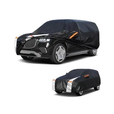 Imagem de Capa de carro SUV grande para Mercedes-Benz GLS-Class 2015-2025 100% à prova d'água para todos os climas, capas externas completas para uso externo, chuva, sol, vento, proteção UV.