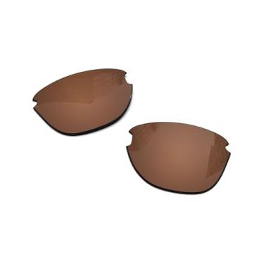 Imagem de Lentes de reposição polarizadas de 1,6 mm para óculos de sol Oakley Frogskins Lite OO9374 63 mm, proteção UV, lentes espelhadas escuras, peças de reparo e kit (marrom âmbar)