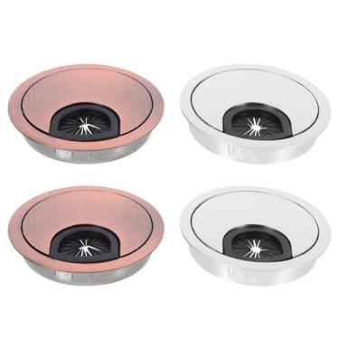 Imagem de jojofuny 4 Peças de Passa Fios para Mesa, Passa de Liga de Zinco 60mm, Protetor de Furo para Fios Resistente a Arranhões, Tampa Organizador de para Escritório, Sala de Reunião, Estudo em Casa