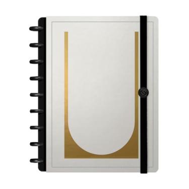 Imagem de Caderno de Disco ISCOOL Capa Dura Monograma Minimal Perfil M Ouro Letra (Letra U)