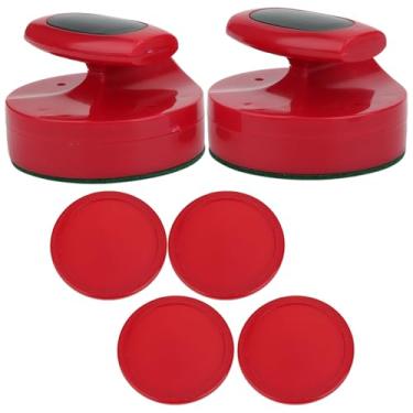 Imagem de Ejoyous Conjunto de Pusher e Pucks de Air Hockey, 2 PCS Pás de Air Hockey e 4 PCS Acessórios de Substituição de Pucks para Mesas de Jogo