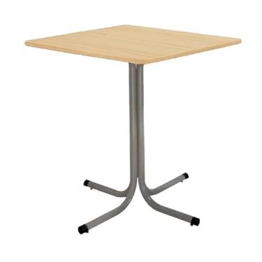 Imagem de Mesa de Jantar Quadrada 70cm Cinza Tampo Madeira Pinus