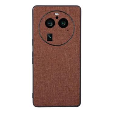 Imagem de Capas Compatível com OPPO Find X6 PRO,Design de padrão de tela,Pproteção completa de 360°,Pplástico macio,Proteção contra queda-Brown