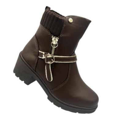 Imagem de Bota Pink Cats Dakota Infantil Feminina Menina Botinha Zipper Coturno 