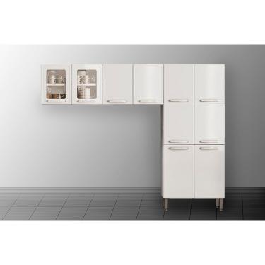 Imagem de Kit de Cozinha Modulada 3 Peças Evidence (2 Armários + 1 Paneleiro) CPT58 Branco - Bertolini