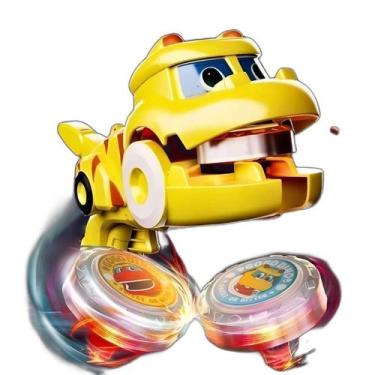 Imagem de Brinquedo Beybleid Dinossauro Amarelo Lançador Gatilho - Top Kids
