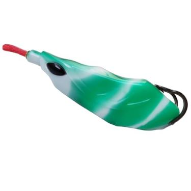 Imagem de HADORAM Iscas de pesca com luz LED recarregável por USB para sapo vibratório eletrônico isca macia artificial isca flutuante com ganchos sem ervas daninhas para robalo truta cabeça de cobra (verde)