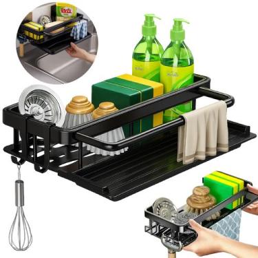 Imagem de Suporte Porta Detergente Esponja Cozinha Banheiro Pano Sabão Pia Linha