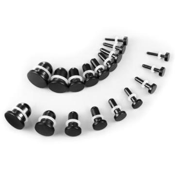 Imagem de Earblity 14G-5/8 (1,6 mm-16 mm) Kit de alongamento de orelha de aço inoxidável tamanho completo com 2 anéis de vedação / par, confortável sem dor, alargador único, alargador, alargador, alargador