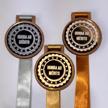 Imagem de Medalha Kit c/10 +Qualidade Premium 1º 2º 3º Honra ao Mérito-Unissex