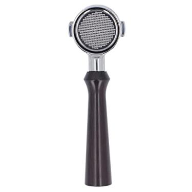 Imagem de Portafilter 51mm de café aço inoxidável sem fundo com cesta de filtro para Delonghi Eco310 e cafeteiras italianas 2 orelhas Design durável e fácil de limpar (F Sandalwood)