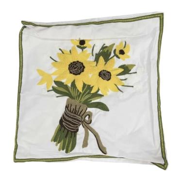 Imagem de AFXGUSD Capa de Almofada Quadrada, Capa Protetora de Lona Lavável à Máquina, Confortável para Sofá E Sofá, Ramalhete, Tamanho real