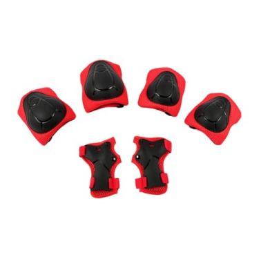 Imagem de Zxpjkyu Conjunto de Equipamentos de Segurança para Skate Juvenil com Joelheiras, Proteção para Cotovelos E Protetores de Pulso para Crianças de 2 a 7 Anos, Vermelho