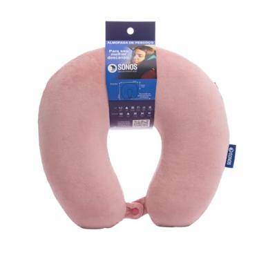 Imagem de Almofada De Pescoço Sonos Tradicional Para Viagem E Descanso (Rosé)