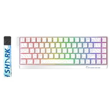 Imagem de GK GAMAKAY NS68 8K Taxa de Polling Rate Hall-Effect Teclado mecânico com fio Outemu cristal pêssego interruptor magnético Cherry PBT Keycap 68 teclas RGB teclado gamer (branco lado impresso, com fio)