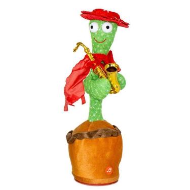 Imagem de Cacto Dançante Musical Falante Dança Repete Brinquedo Usb Saxofone
