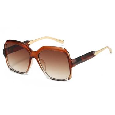 Imagem de HPIRME Óculos de sol femininos da moda para áreas externas, resistentes a raios UV, masculino, com proteção UV (marrom)