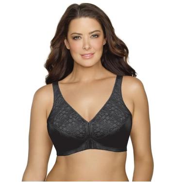 Imagem de Exquisite Form 5100565 Sutiã totalmente de renda sem fio para costas e postura com fecho frontal, Preto, 44B