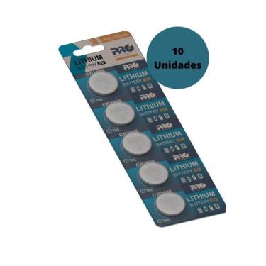 Imagem de Kit Com 10 Baterias de Lítio PQBA-CR 2025 - 3V Proeletronic