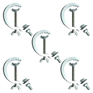 Imagem de Jtuxcke Pacote Com 5 Ganchos Para Fixação De Luz Palco, Armação Liga Alumínio Resistente Clipe Anti-Lesões Holofote Dj, Kit Iluminação Montagem Em Poste Cabeça Móvel