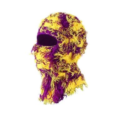 Imagem de Gorro De Malha Com Máscara De Esqui Camuflada Quente À Prova De Vento 