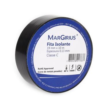 Imagem de Fita Isolante Resistente 19MMx10M 0,13MM Classe C Margirius, Preta