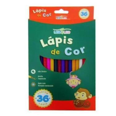 Imagem de Lápis de Cor 36 Cores Escolar Desenho e Escrita Leo Leo - Leo&Leo