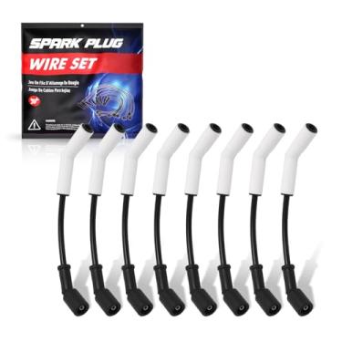 Imagem de ENA Conjunto de fios de vela de ignição para cabos de cerâmica 9070C Extreme 9000 compatível com motores GM 4.8L 5.3L 6.0L 6.2L LS LS3 LS4 LS7