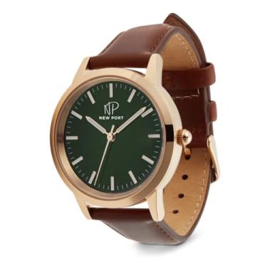 Imagem de Relógio de Luxo Feminino Couro Marrom Casual New Port 40mm