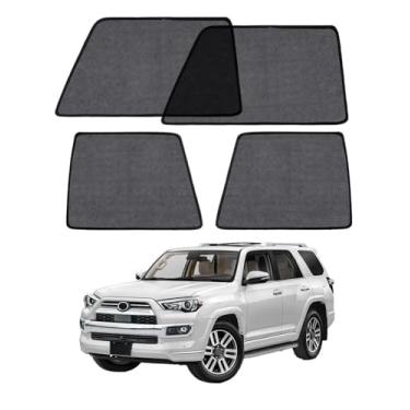 Imagem de Toldo de janela de carro para Toyota 4 Runner 2011-2023, pacote com 4 protetores de sol de malha magnética para janelas dianteiras e traseiras, proteção UV e sombra de carro de bebê para cochilar