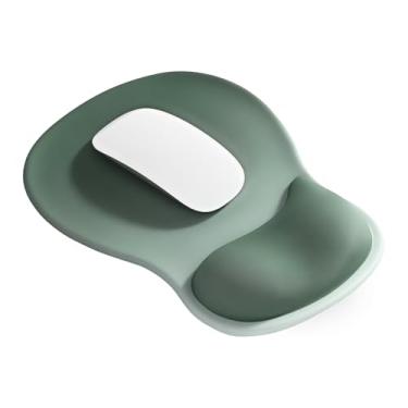 Imagem de EooCoo Mouse pad ergonômico com suporte de descanso de pulso em gel, design côncavo médio, alivia a dor no pulso, base antiderrapante para laptop, computador, acessórios de mesa de escritório
