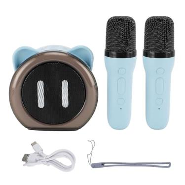 Imagem de Máquinas de karaokê sem fio Bluetooth alto -falante portátil Microfone portátil com luzes coloridas LEDs de alta definição som 6 efeitos de voz para festas em casa Gatherings