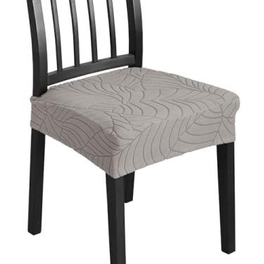 Imagem de HADEEONG Conjunto de 6 capas de assento elásticas, capas de cadeira (6, cinza-acinzentado)